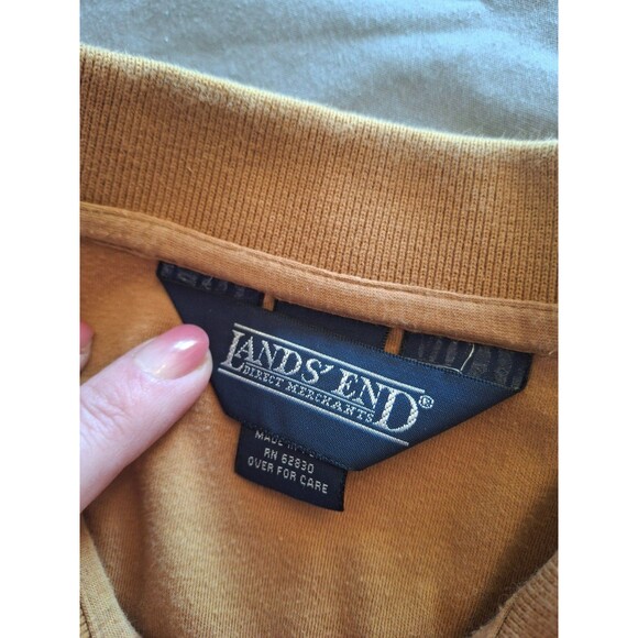 Lands' End Men's Golden Brown Polo Shirt Short Sleeve Size X-Large, EUC, XL - Picture 5 of 7